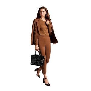 Brahmin Melbourne Collection Duxbury Leather Crocodile Embossed Satchel Bag Blk